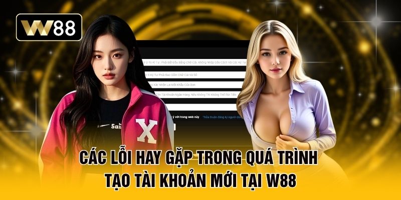 Các lỗi hay gặp trong quá trình tạo tài khoản mới tại W88